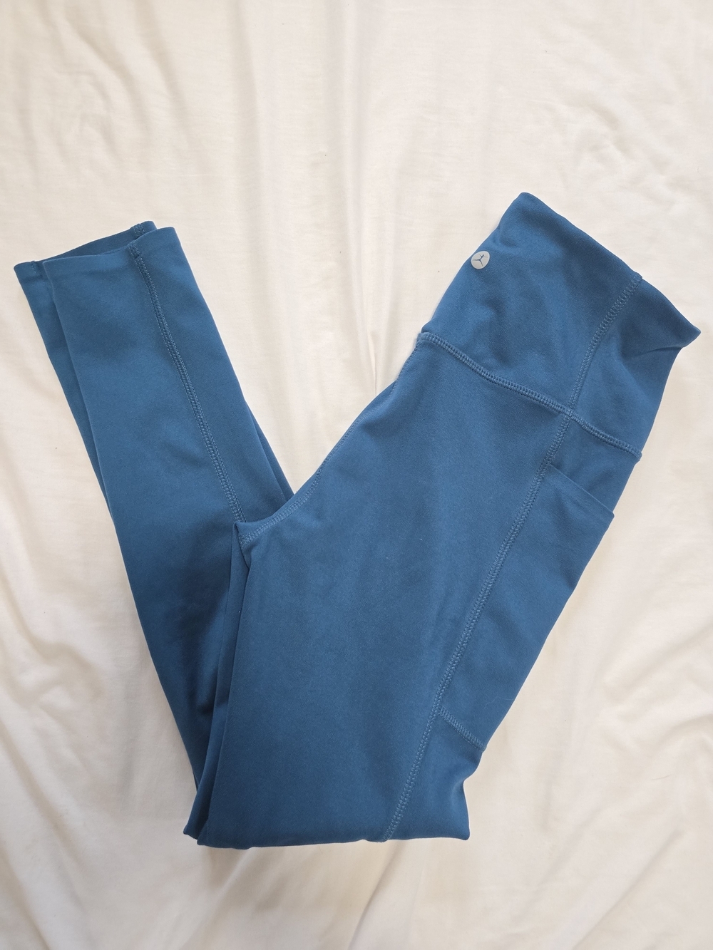 Danskin Women's High Rise Pocket Leggings Blue Athletic Yoga Pants Size Small
